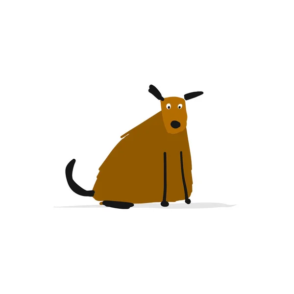 Divertido perro, boceto para su diseño — Vector de stock