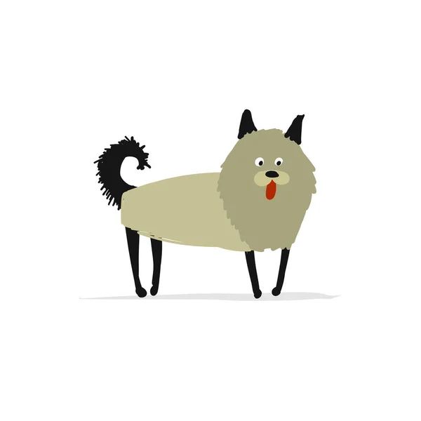 Grappige hond, schets voor uw ontwerp — Stockvector