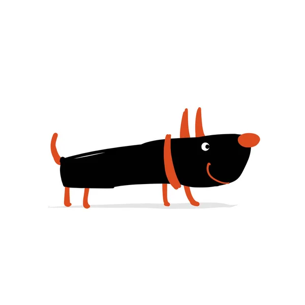 मजेदार कुत्ता, आपके डिजाइन के लिए स्केच — स्टॉक वेक्टर