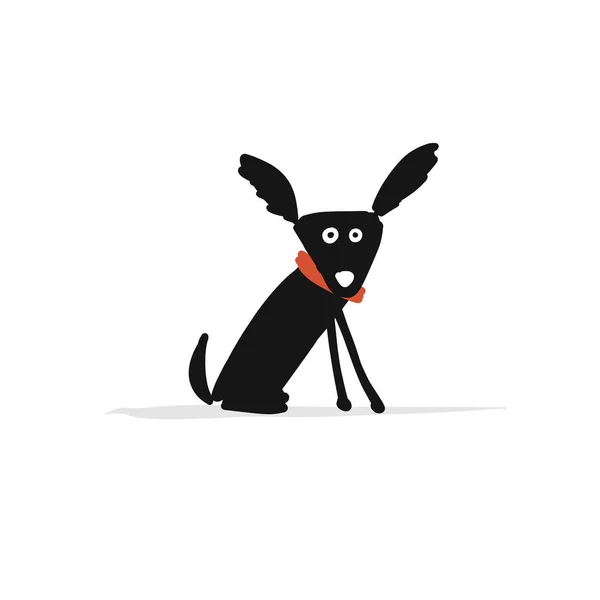 Komik küçük köpek, tasarımınız için kroki — Stok Vektör