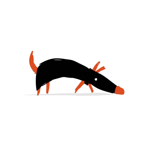 Cão dachshund bonito, esboço para o seu projeto —  Vetores de Stock