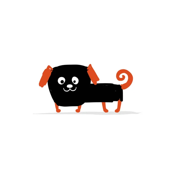 Gracioso perrito, boceto para tu diseño — Vector de stock