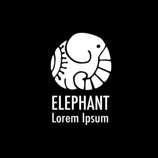 Diseño de elefante adornado — Vector de stock