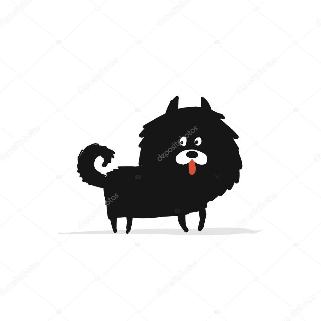 Funny dog, sketch for your design. Vector illustration