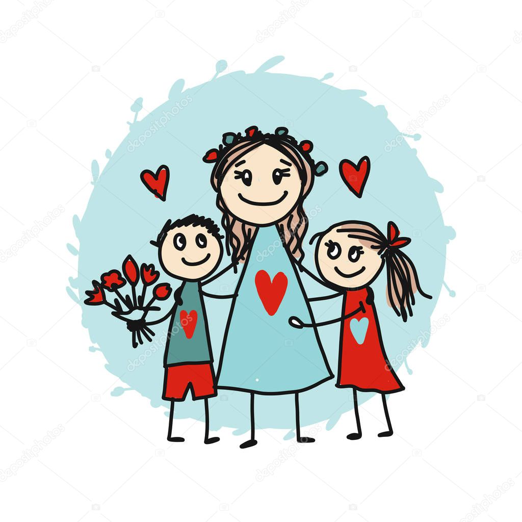 Happy mothers day. Greeting card design. Vector illustration