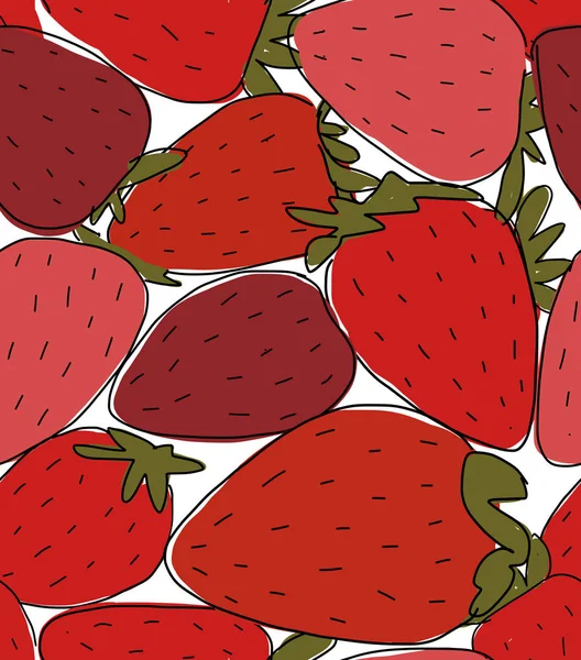 Portion de fraises, croquis pour votre design — Image vectorielle