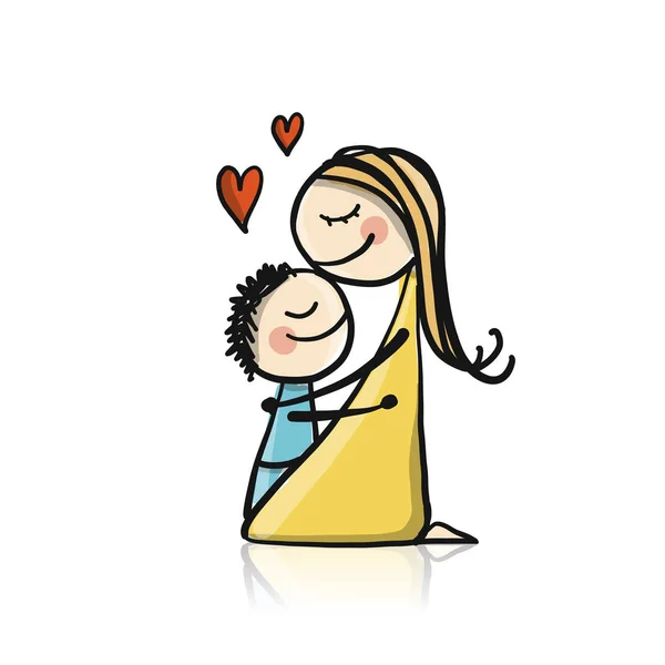 Mutlu anneler günü. Tebrik kartı tasarımı — Stok Vektör