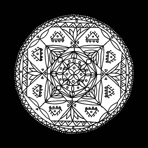 Mandala-Ornament, handgemachte Skizze für Ihr Design — Stockvektor