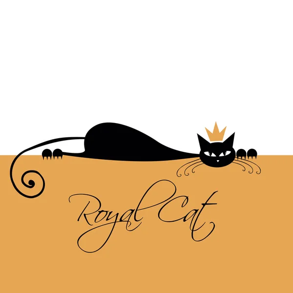 Royal fekete macska design. Vektoros illusztráció — Stock Vector