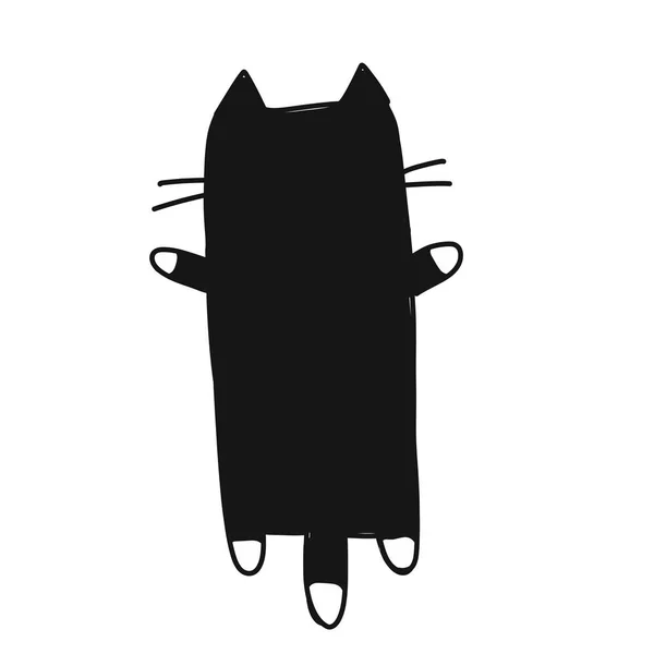 Симпатичный силуэт кошки, эскиз для вашего дизайна — стоковый вектор