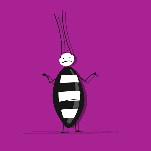 Tasarımınız için komik böceği — Stok Vektör