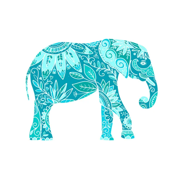 Elefante ornato, schizzo per il vostro disegno — Vettoriale Stock