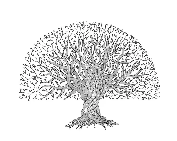 Grote boom met de wortels voor uw ontwerp — Stockvector