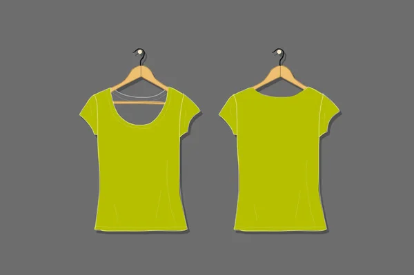 Weibliche T-Shirt-Attrappe weiß für dein Design — Stockvektor