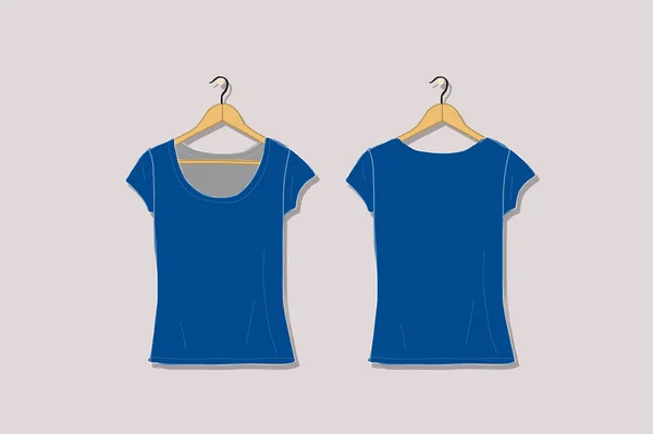 Feminino tshirt mockup branco para o seu projeto — Vetor de Stock