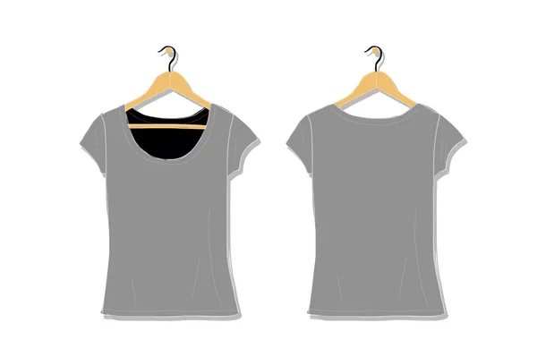 Feminino tshirt mockup branco para o seu projeto — Vetor de Stock