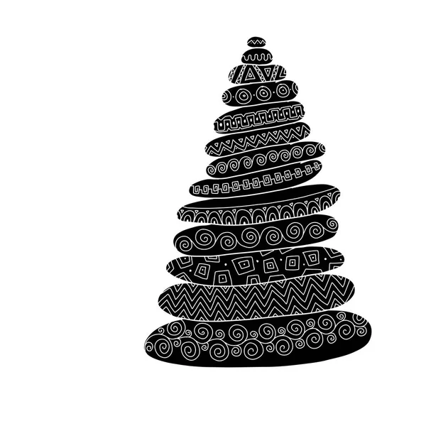 Kamenná pyramida, etnické ornament. Skica pro návrh — Stockový vektor