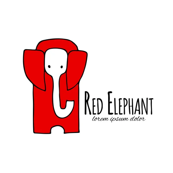 赤い象設計 — ストックベクタ