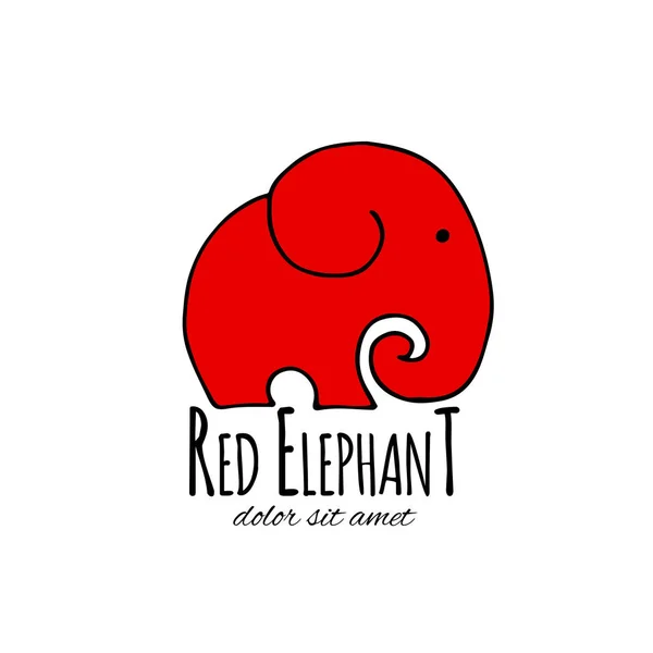 Червоний слон дизайн — стоковий вектор