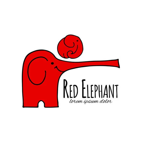 Projeto de elefante vermelho —  Vetores de Stock