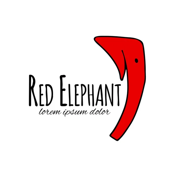 Projeto de elefante vermelho —  Vetores de Stock