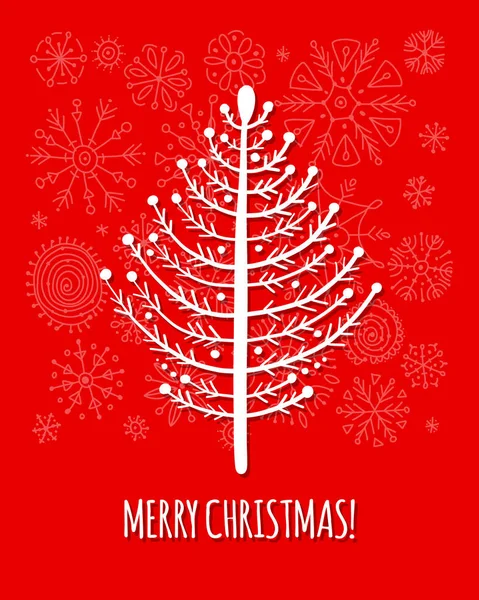 Christmas tree, greeting card for your design — Stock Vector