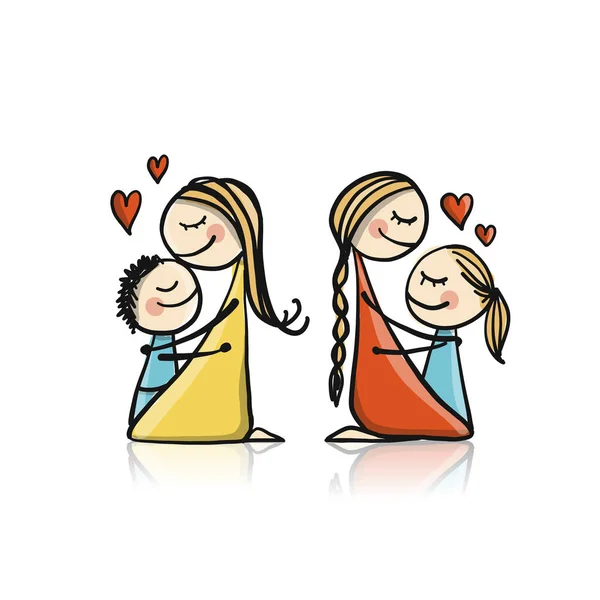 Mutlu anneler günü. Tebrik kartı tasarımı — Stok Vektör