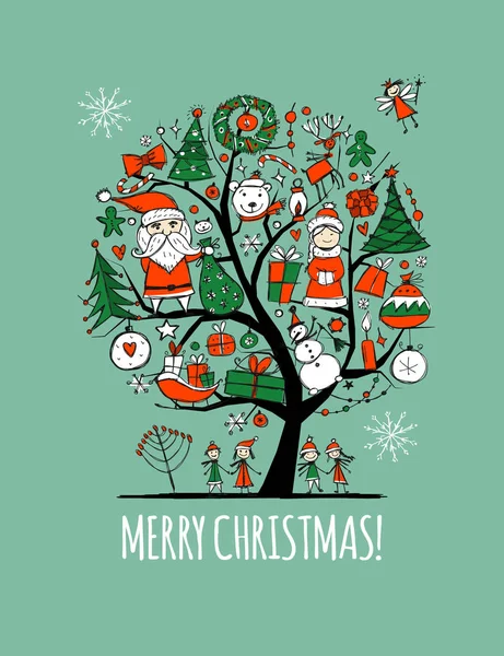 Kerstboom, schets voor uw ontwerp — Stockvector