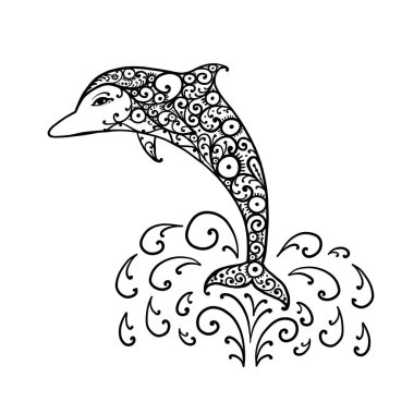 Yunus süslü logosu, tasarımınız için kroki