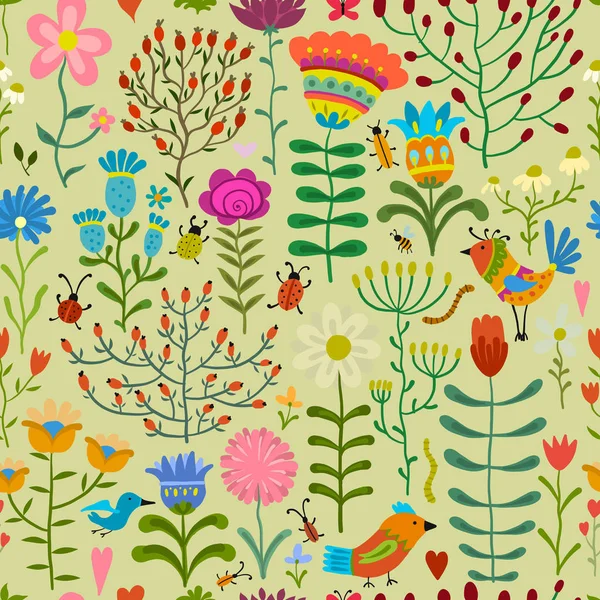Patrón sin costura floral, boceto para su diseño — Archivo Imágenes Vectoriales