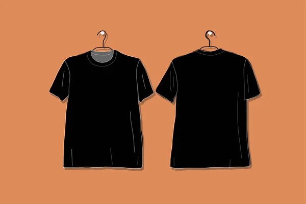 Tshirt black mockup für dein design — Stockvektor