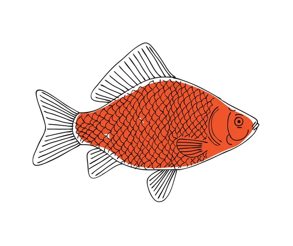 Риба, ескіз вашого дизайну — стоковий вектор