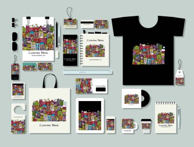 Kurumsal düz mock-up şablon arka plan. Vektör çizim