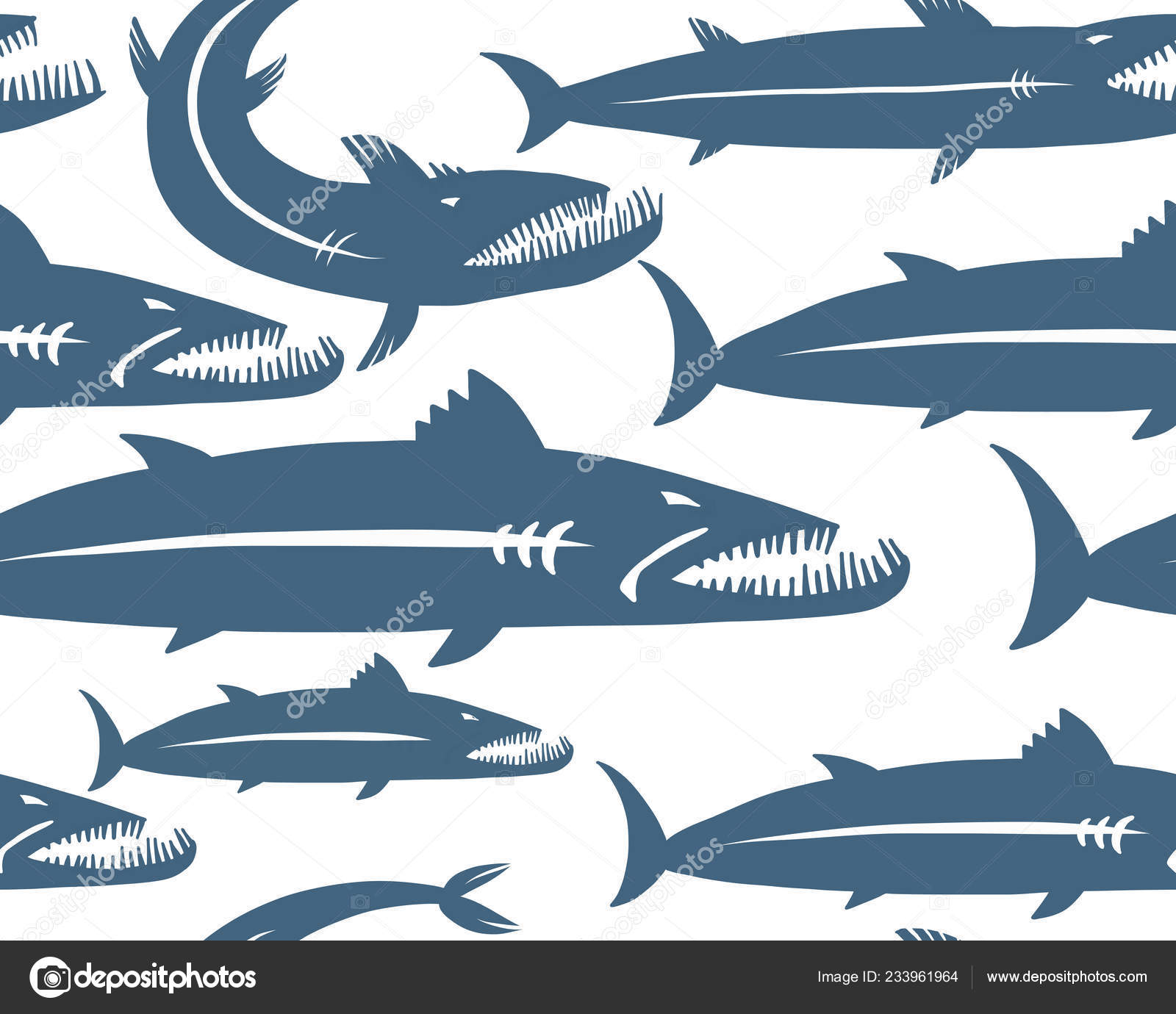 Barracuda Fisk Sömlösa Mönster För Din Design Vektorillustration —  stockvektor av ©Kudryashka 233961964, image size:1600x1380