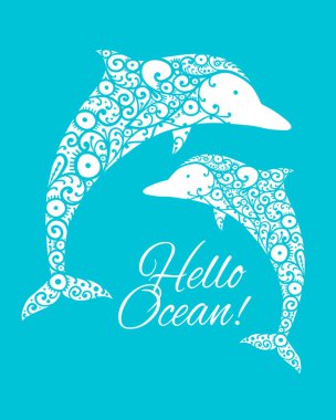 Yunus süsleme, kroki tasarımınız için. Vektör çizim