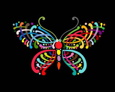 Tasarımın için renkli bir kelebek. Vektör illüstrasyonu