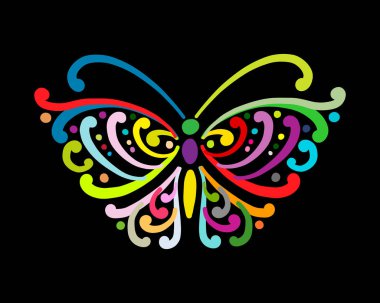 Tasarımın için renkli bir kelebek. Vektör illüstrasyonu