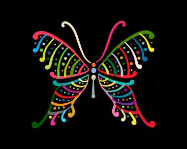 Tasarımın için renkli bir kelebek. Vektör illüstrasyonu