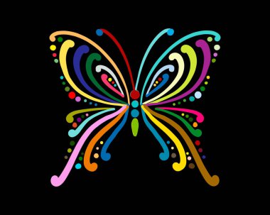 Tasarımın için renkli bir kelebek. Vektör illüstrasyonu