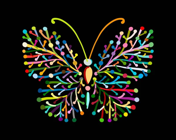 Papillon Coloré Décoré Pour Votre Conception Illustration Vectorielle — Image vectorielle