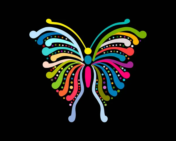 Sierlijke Kleurrijke Vlinder Voor Ontwerp Vectorillustratie — Stockvector
