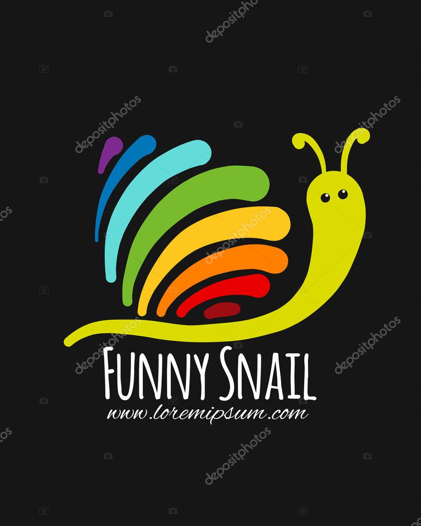 Funny snail for your design. Vector illustration