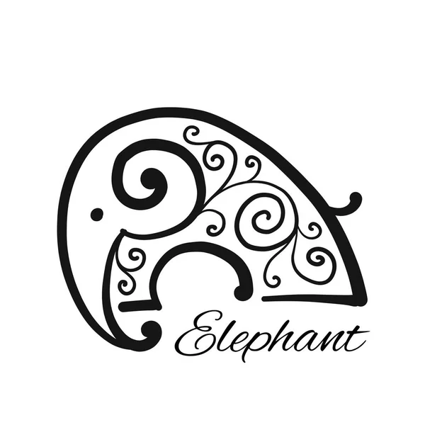 象の装飾 あなたのデザインのためのスケッチ ベクターイラスト — ストックベクタ