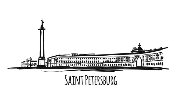 Saint Petersburg Oroszország Vázlat Design — Stock Vector