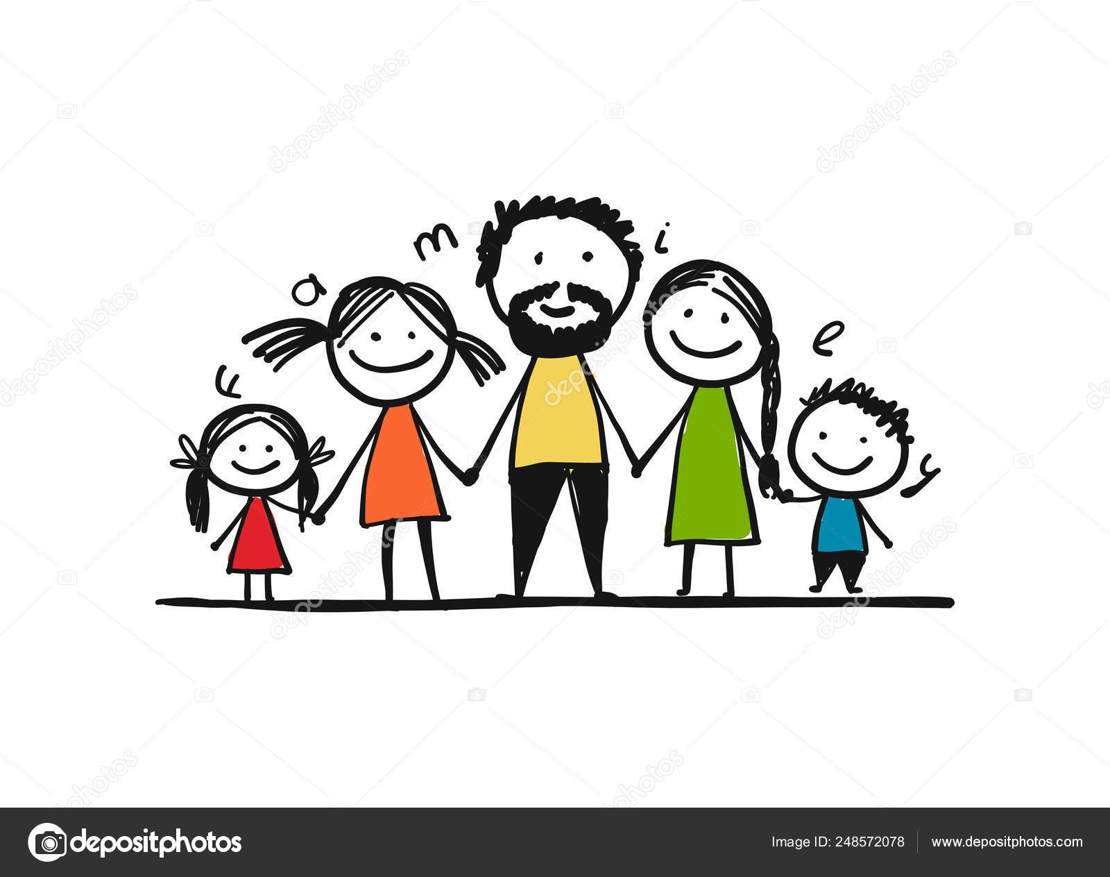행복 한 가족이 함께 설계를 스케치하는 모습 — 스톡 벡터 © Kudryashka #248572078