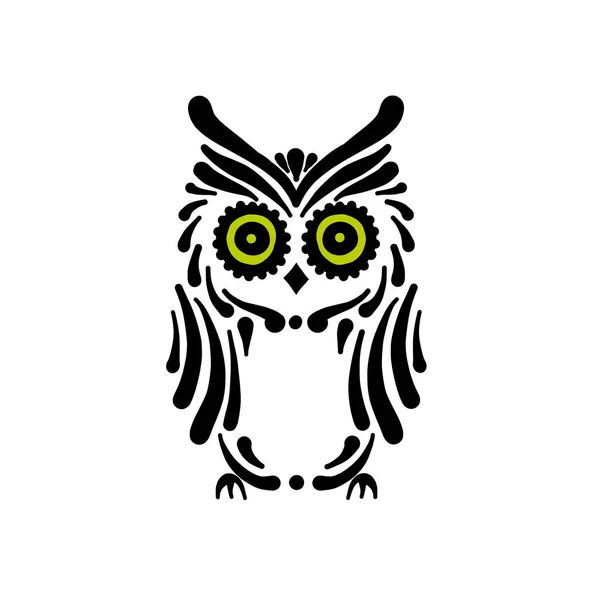 Logotipo bonito da coruja, silhueta preta para seu projeto —  Vetores de Stock