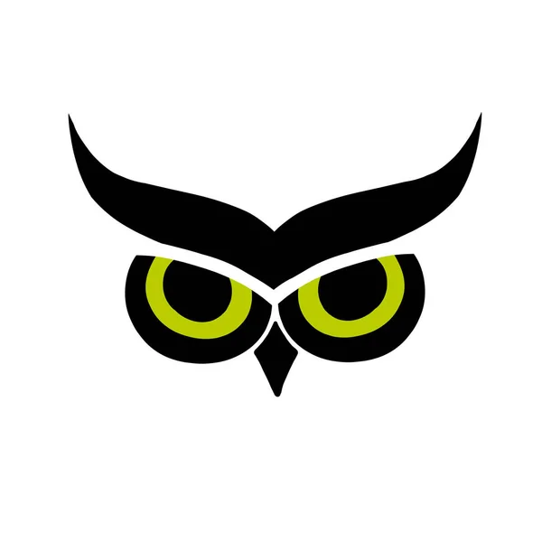 Olhos de coruja, silhueta preta para o seu design — Vetor de Stock