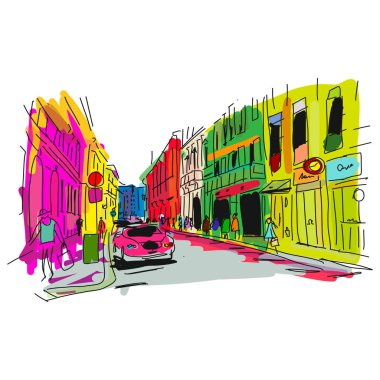 Tasarımınız için sokak, kroki