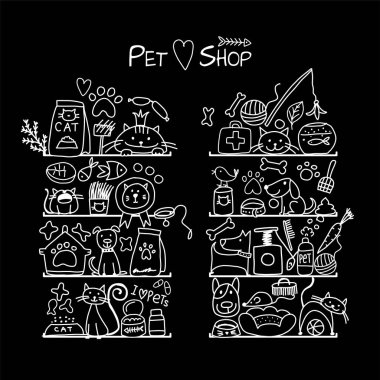 Tasarımınız için evde beslenen hayvan dükkan arka plan