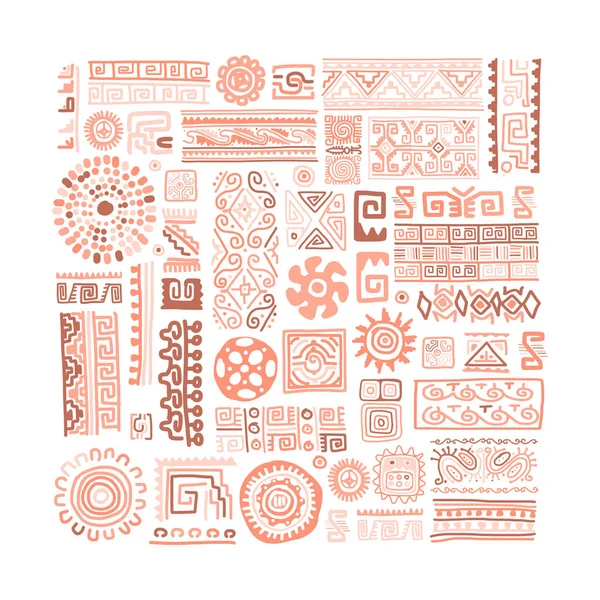 Ethnic handmade ornament for your design — Stock Vector